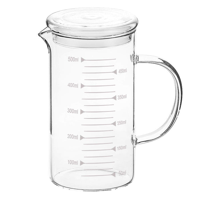 500ML Glass Measuring Cup with Lid Spout Heat-Resistant Borosilicate G —  CHIMIYA
