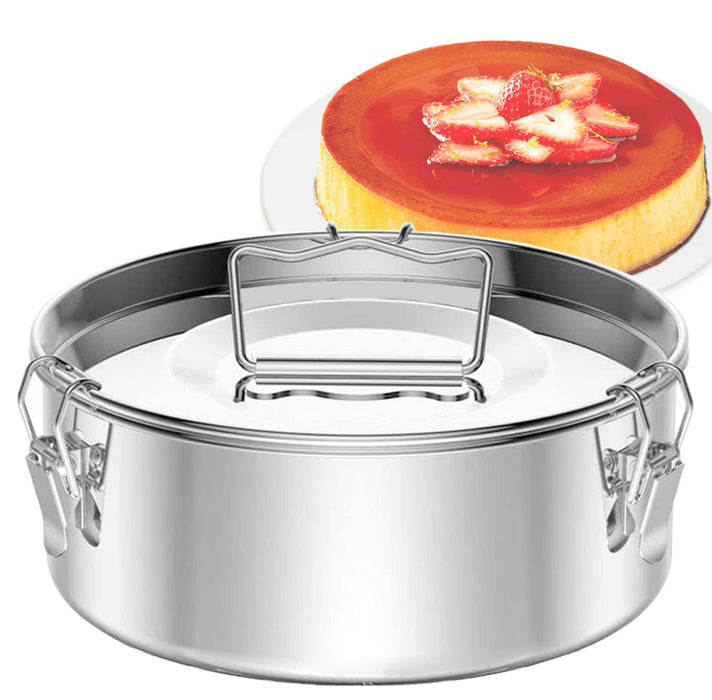 Flan Mold , Stainless Steel Flan Pan Mold with Lid(62 oz) Compatible with  Instant Pot 6 qt [3qt, 8qt avail] Flanera Flan Maker Quesillera Molde Para  Flan, Flaneras Moldes Con Tapa 