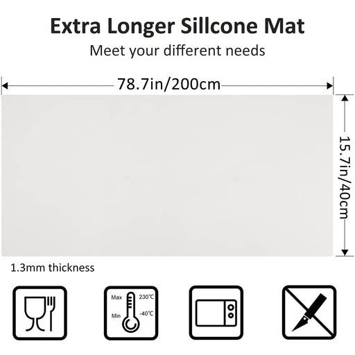 Silicone Mats for Kitchen Counter: 78.7”x 23.6” Heat Resistant Mats for  Countertop - Extra Large Size Multi-functional Non-Slip Silicone Mat