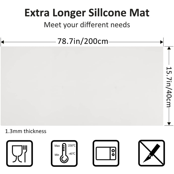 Large Silicone Heat Resistant Mat 78.7” x 15.7”, Nonslip Silicone Mats —  CHIMIYA