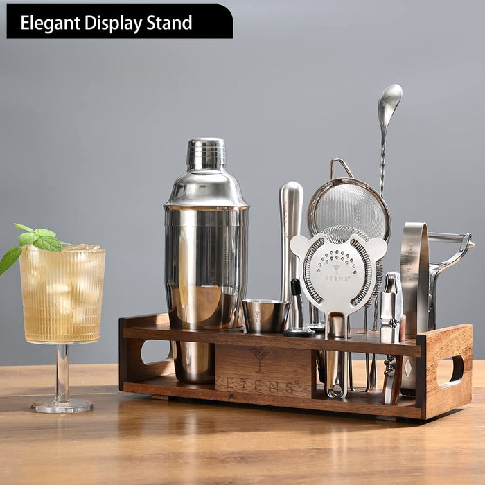 Etens Mixology Bartenders Kit | Cocktail Shaker Set with Stand, Martini Bar Tools Sets Bar Accessories for Home | Drinks Mixing