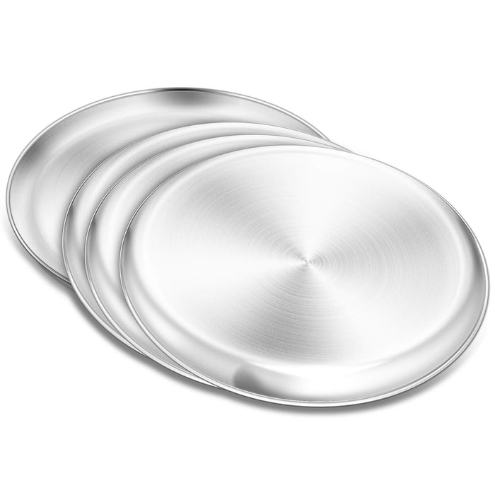 Yododo Pizza Pan, 13½ inch Stainless Steel Pizza Pan Set Large Pizza Oven Pans Tray for Baking Serving, Healthy & Heavy Duty, Dishwasher Safe & Easy Clean - 4 Piece