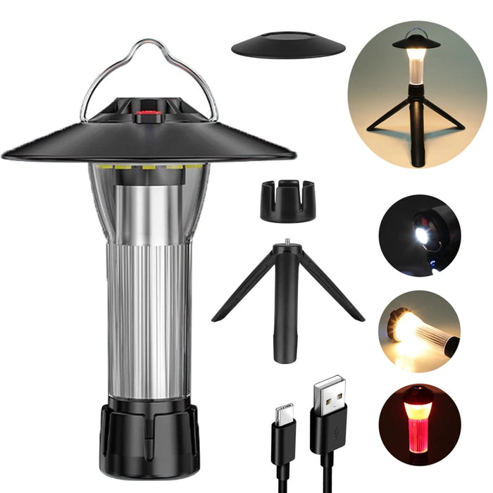 Mini Camping Lantern, Rechargeable Camping Hands-Free Flashlight with —  CHIMIYA