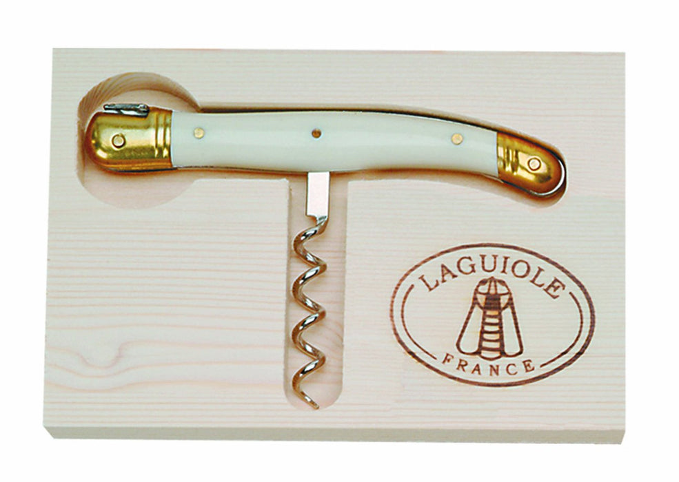 Jean Dubost Laguiole Bottle Opener Brass Box, Stainless Steel, Ivory