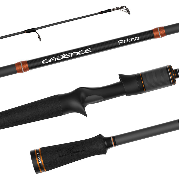 Cadence Primo Baitcasting Rod - Strong & Sensitive Fishing Rod, 40 Ton Carbon Fiber Ultralight Casting Rod with Fuji Reel Seat, Stainless Steel Guides with SiC Inserts, Freshwater Bass Fishing Pole
