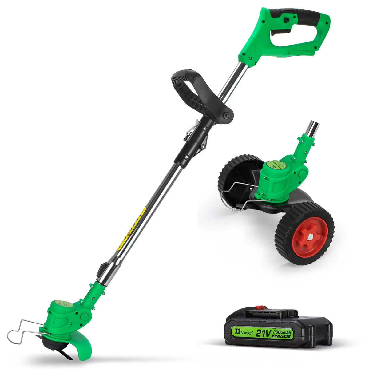  TOPWIRE Weed Wacker Cordless Weed Eater,3-in-1 Lightweight  Push Grass String Trimmer Edger,21V Li-Ion Battery Powered,3 Lawn Tools  with Lightweight Wheeled for Home Garden Yard Mowing（Black） : Patio, Lawn &  Garden