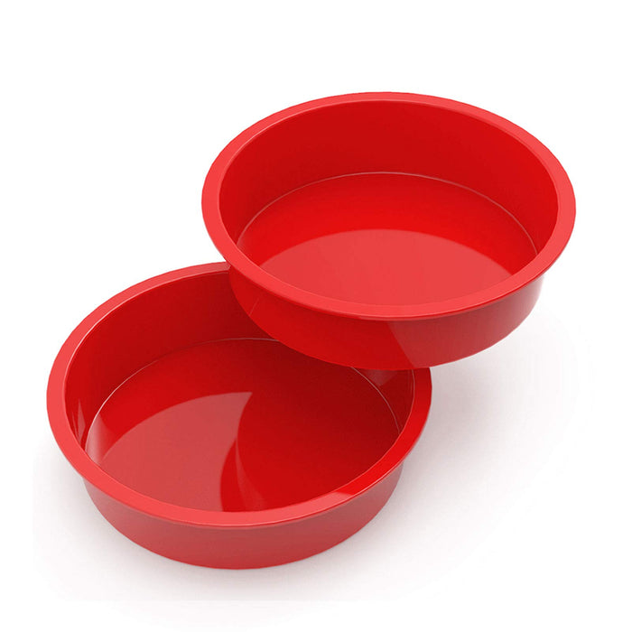 SILIVO 6 inch Round Cake Pans - Set of 4 - Silicone Molds for Baking, Nonstick