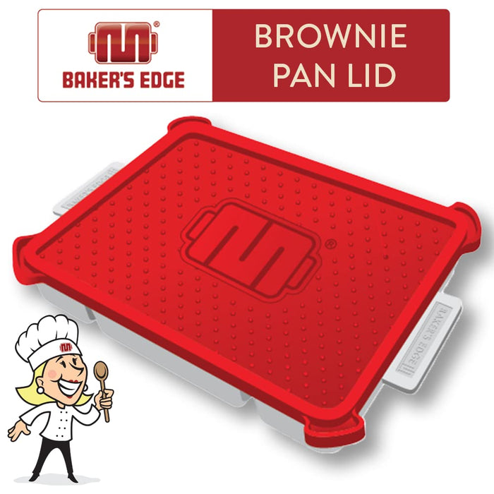 Baker's Edge Lid & Wedge Pack for the Edge Brownie Pan| Silicone Lid for  Your Brownie Pan plus the Edge Wedge to Divide your Pan Into Two Separate