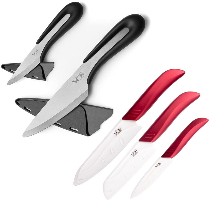  Vos Ceramic Knife Set, Ceramic Knives Set For Kitchen, Ceramic Kitchen  Knives With Peeler, Ceramic Paring Knife 4, 5, 6, 7, 8 Inch Blue: Home  & Kitchen