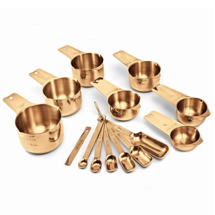 Stainless Steel Measuring Cups and Spoons Set by Finely Polished - 13 Piece  Professional Quality Metal Measuring Cup Set - Dry and Liquid Measuring