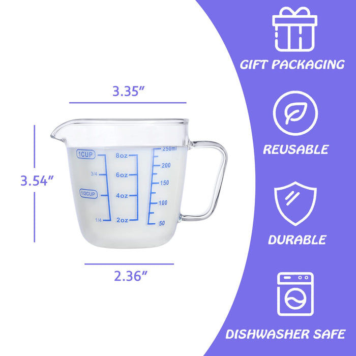 Shot Glass Measuring Cup Mini Milk Glass Cup Single Spout Espresso
