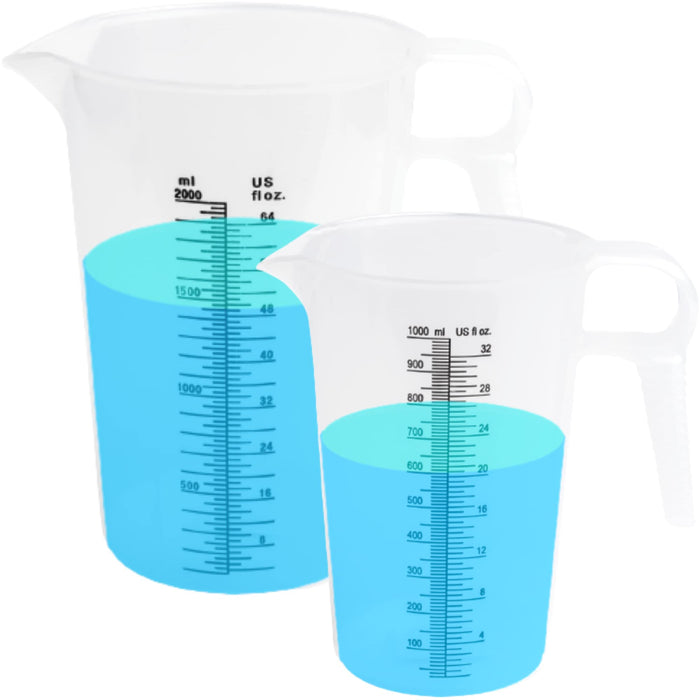 8oz (250 ml) Measuring Pitcher, Plastic, Multipurpose - Great for Chemicals, Oil, Pool and Lawn - Ounce (oz) and Milliliter (ML) Increments (1 Cup)