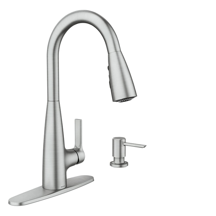 Moen 87627SRS Haelyn Single-Handle Pull-Down Sprayer Kitchen Faucet with Reflex and Power Clean, Spot Resist Stainless