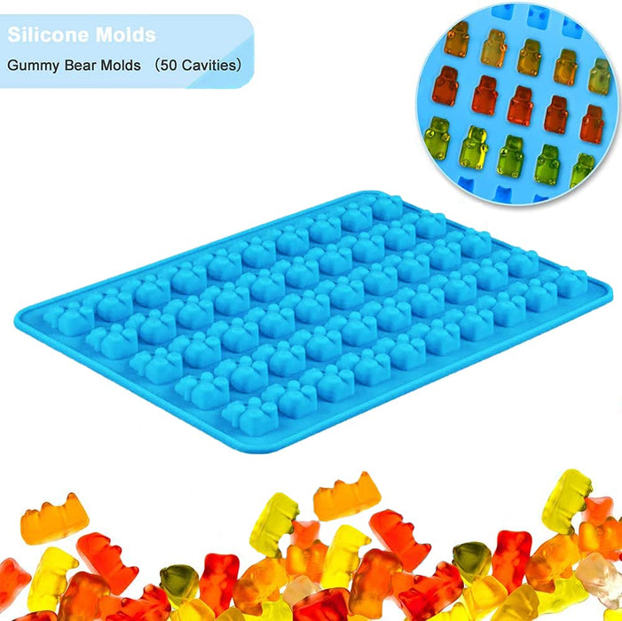 JEWOSTER Gummy Bear Silicone Molds 4 PCS,Non-stick Chocolate Gummy