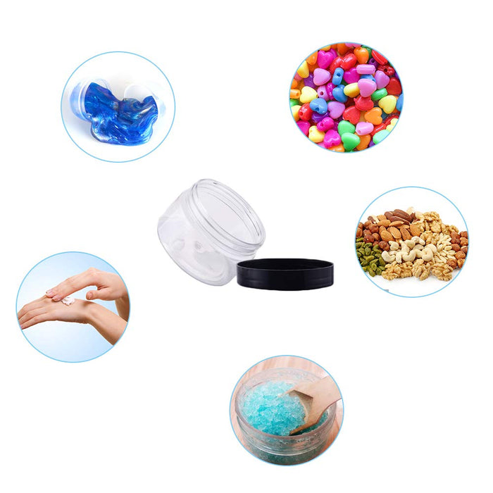 20 Pcs 2 Oz Clear Plastic Round Slime Containers,Plastic Storage Jars —  CHIMIYA