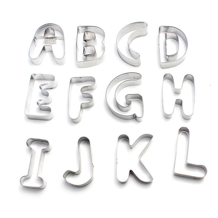 FantasyDay Set Classic Holiday Large Alphabet Fruit Cookie Cutter Kit - 3 Inches - Stainless Steel Pastry Cutters Set for Biscuit