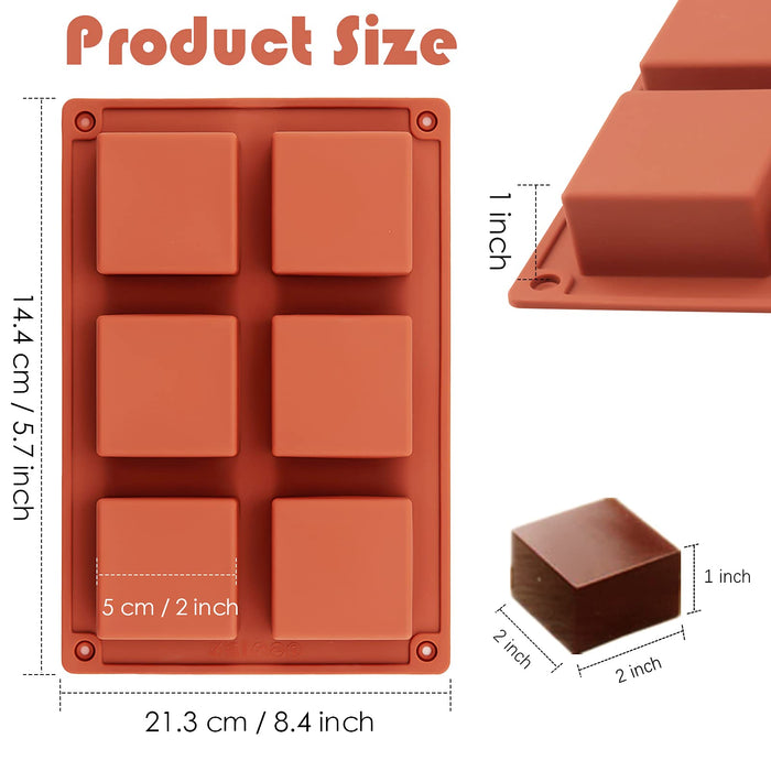 Ocmoiy 3 Pack Square Chocolate Candy Mold