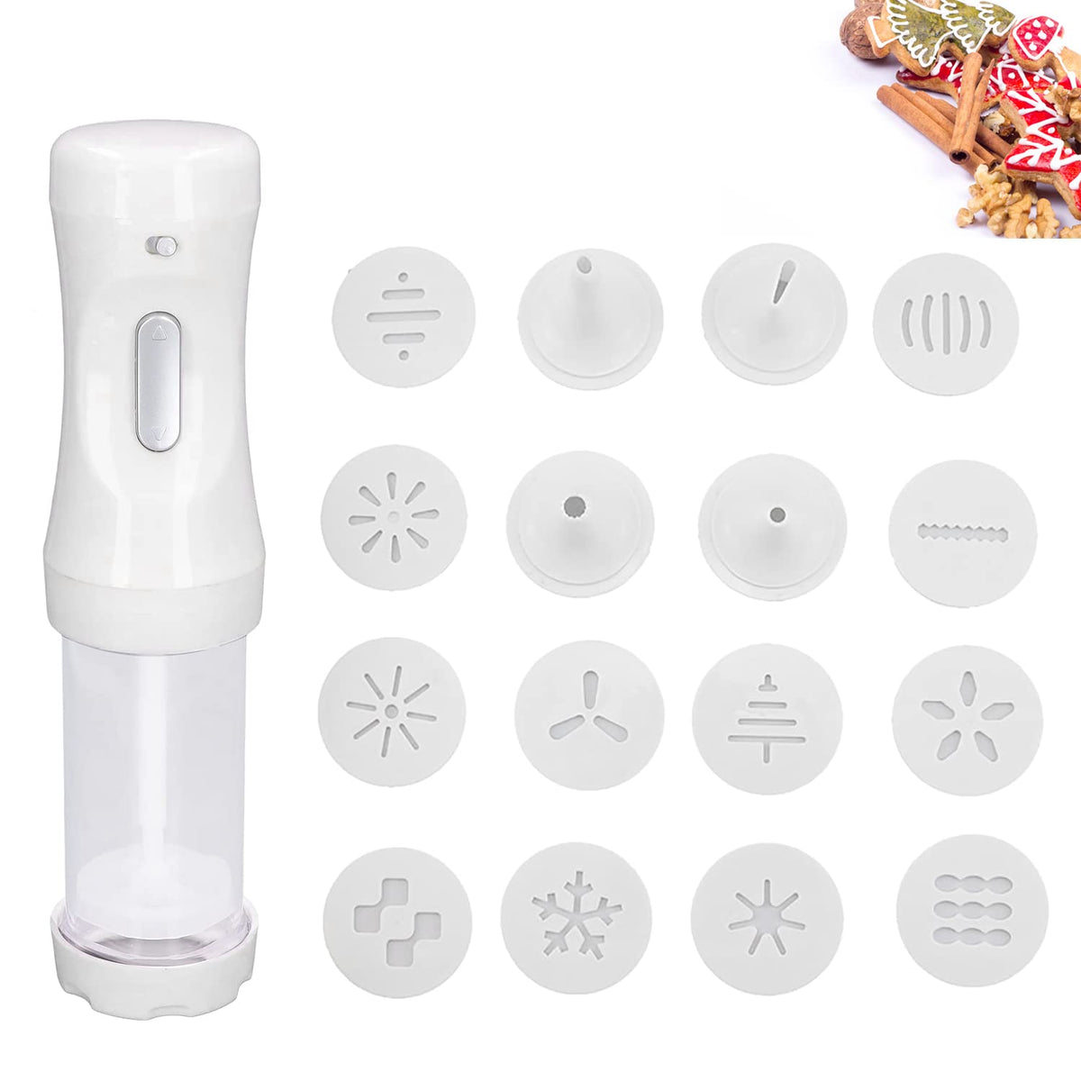 Suuker Cookie Press Gun Kit, Spritz Cookie Press Set for Baking Cookie  Decorating Kit with 12 Cookie Press Discs and 6 Piping Tips for DIY Biscuit