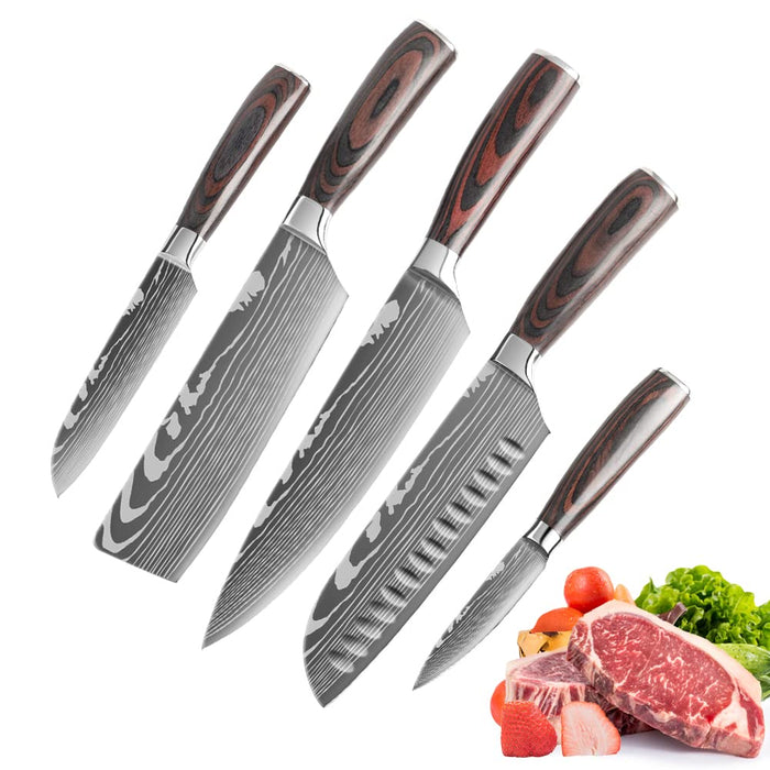 Kitchen Chef Knife Sets, 3.5-8 Inch Set Boxed Knives Stainless