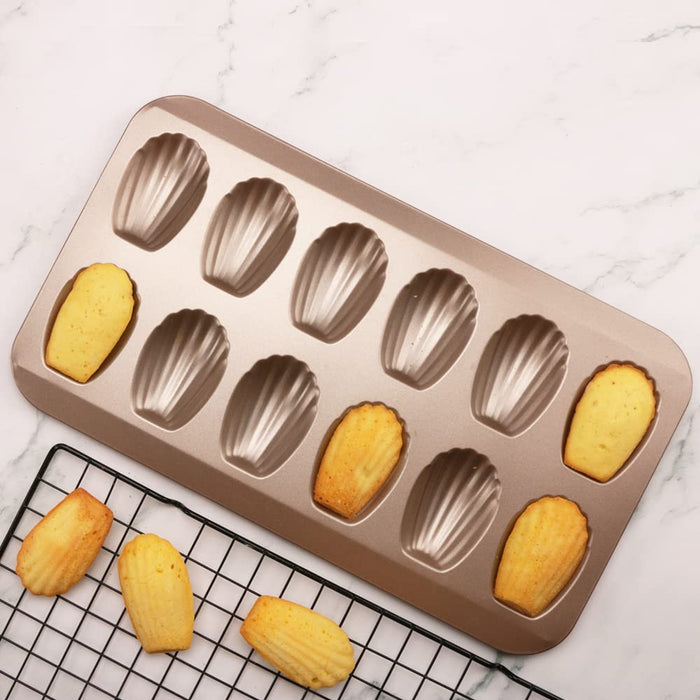 CGGYYZ 2 Pack Madeleine Pans for Baking, 12 Cavity Heavy Duty Shell Sh —  CHIMIYA