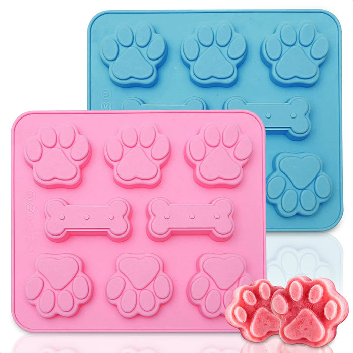 Paw and Bone Mold Silicone Molds for Baking - 2Pcs Dog Treat Molds Pup —  CHIMIYA