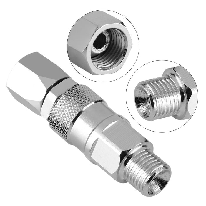 Swivel Joint 1/4-Inch Stainless Steel Rotary Joint High Pressure Painting Supplies Airless Spray Gun Whip Hose Swivel for Paint Sprayers