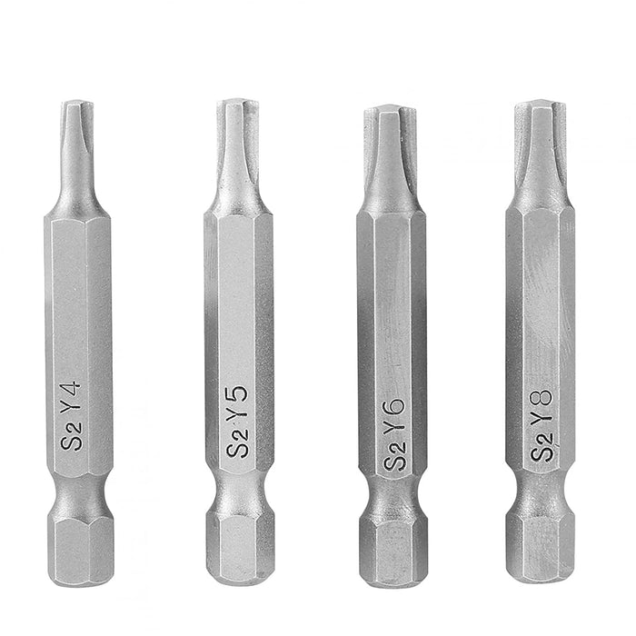 4Pcs Screwdriver Bits Y Type Bit Screw Bits Triangle-Shaped Bits Flutes Magnetic Bits for Electric Screwdrivers with 1/4Inch Hex Shaft