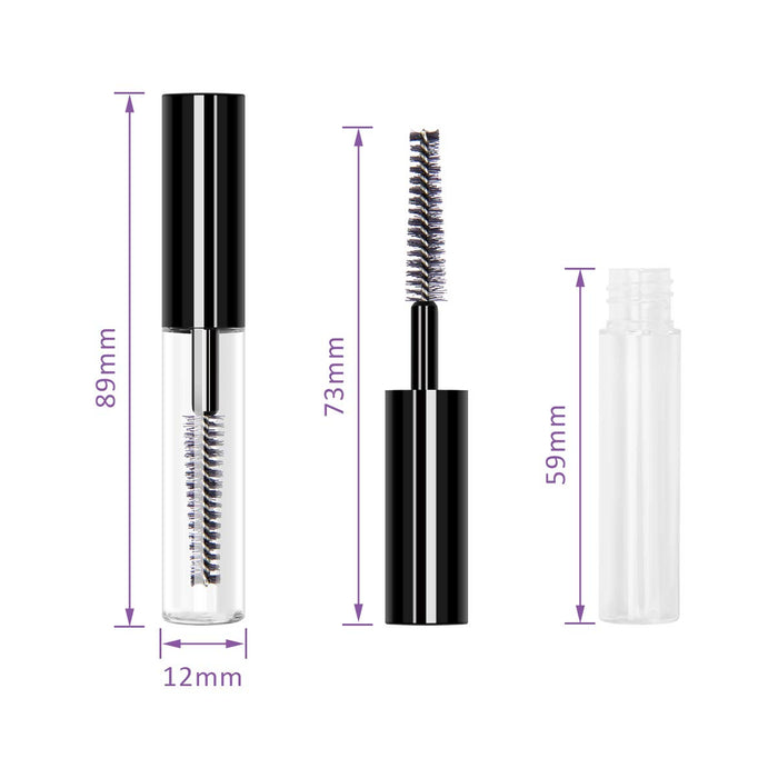 Adecco LLC 10 pcs 4ML Reusable Empty Bottle Tube Container for Eyelash Growth Oil /Mascara with Brush for Home and Travel (10p)