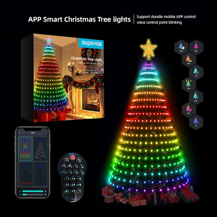Gonk gonk color changing led christmas lights,200 led 66ft plug in powered  multicolor christmas tree lights with remote control fo
