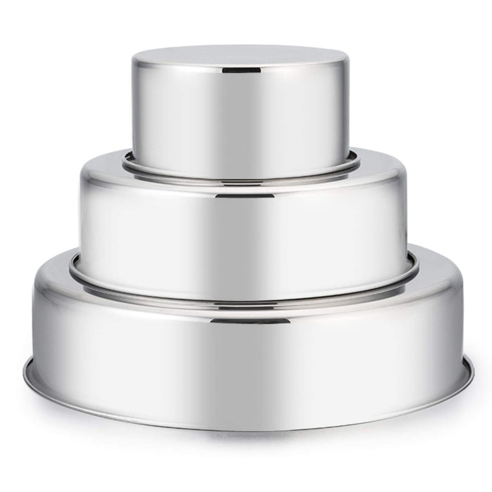 E-far Cake Pan Set of 3 (4 inch/6 inch/8 inch), Stainless Steel Small —  CHIMIYA