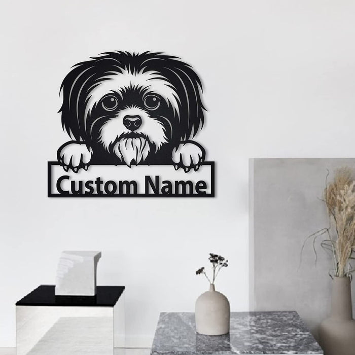 Personalized Shih Tzu Dog Metal Wall Art, Custom Name Shih Tzu Dog Sign Wall Decor for Dogs Lover, Pet , Animal Funny