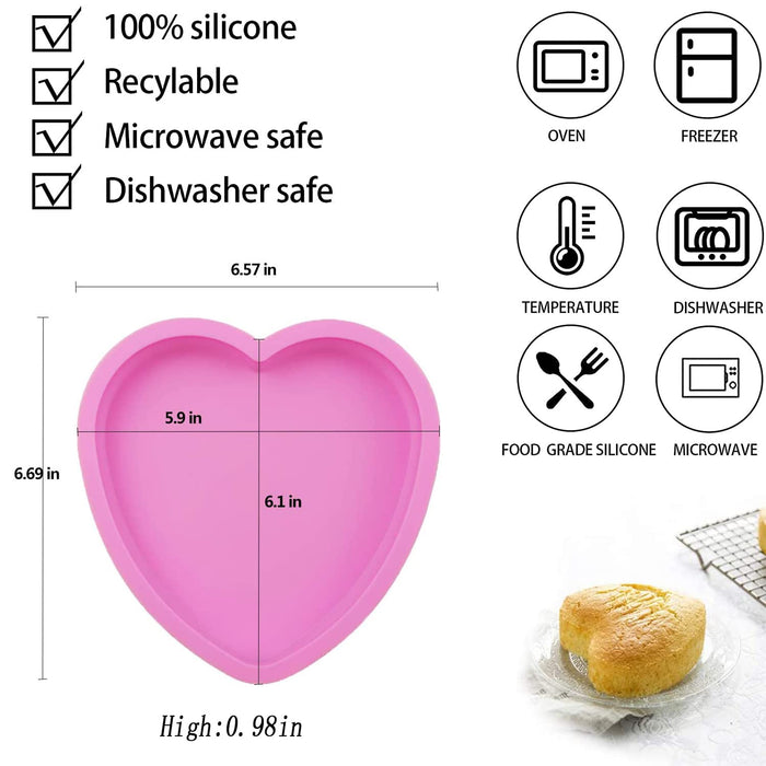 Genericaa 2 Pack Silicone Cake Mold Reusable Small Heart Cake Pan Choc —  CHIMIYA