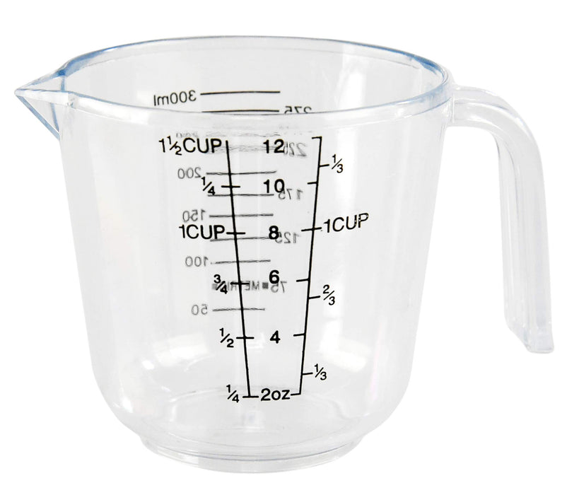 Plastic Measuring Cup choice of 1-Cup, 2-Cup, 4-Cup or Set of 3 pcs with  Grip and Spout easy to read (1-Cup)