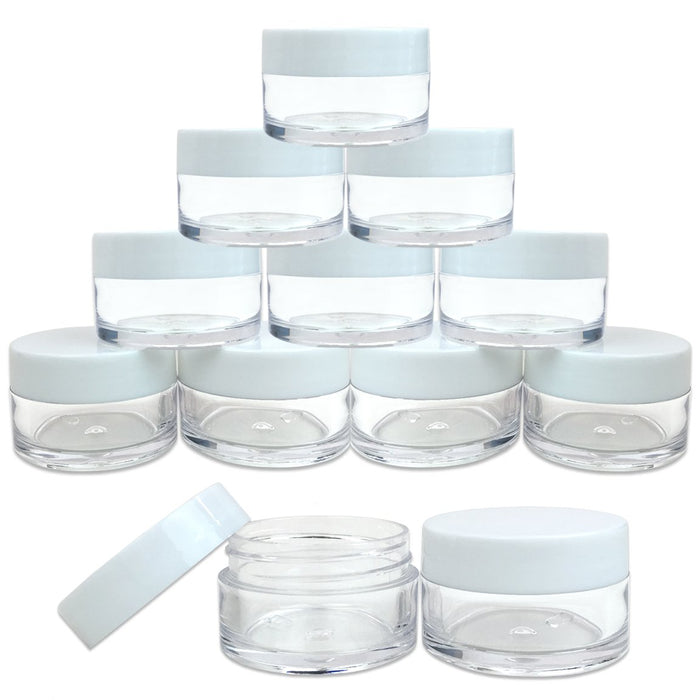 Beauticom 36 Pieces 20G/20ML Round Clear Jars with White Lids for Lotion, Creams, Toners, Lip Balms, Makeup Samples - BPA Free