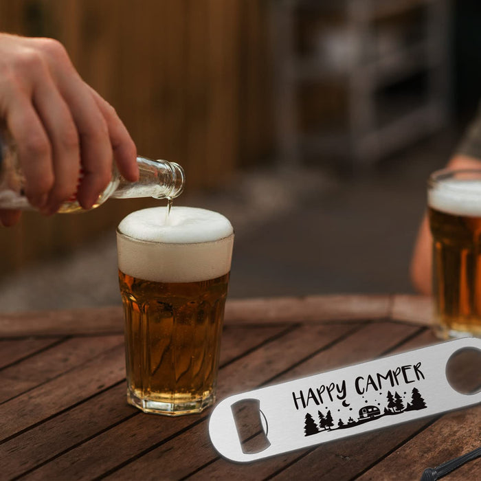 Funny Happy Camper Stainless Steel Bottle Opener  For Camping