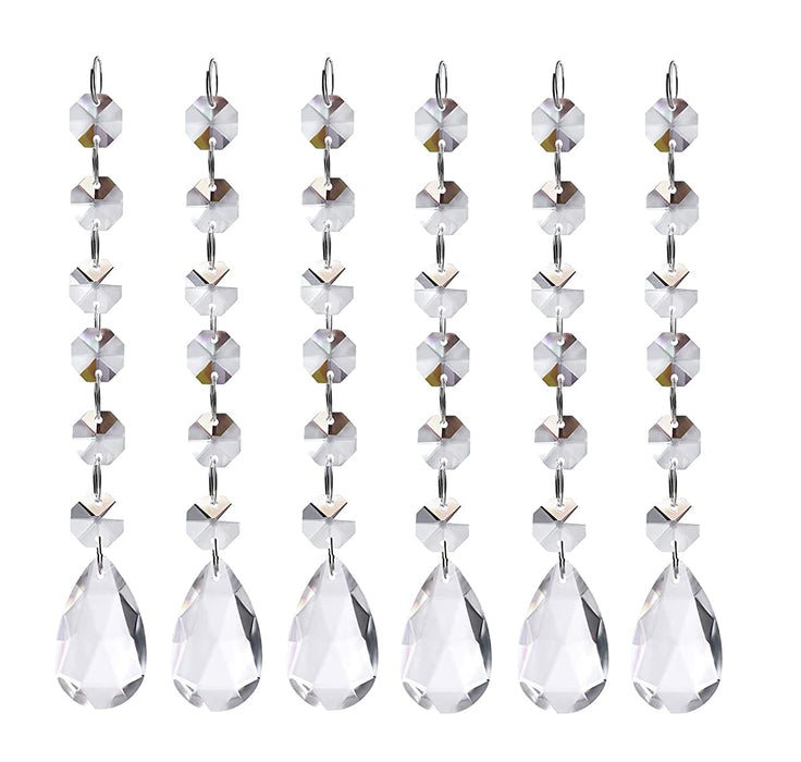 HOHIYA Acrylic Crystal Garland Decorations Bead Chandelier Hanging Strand Prism