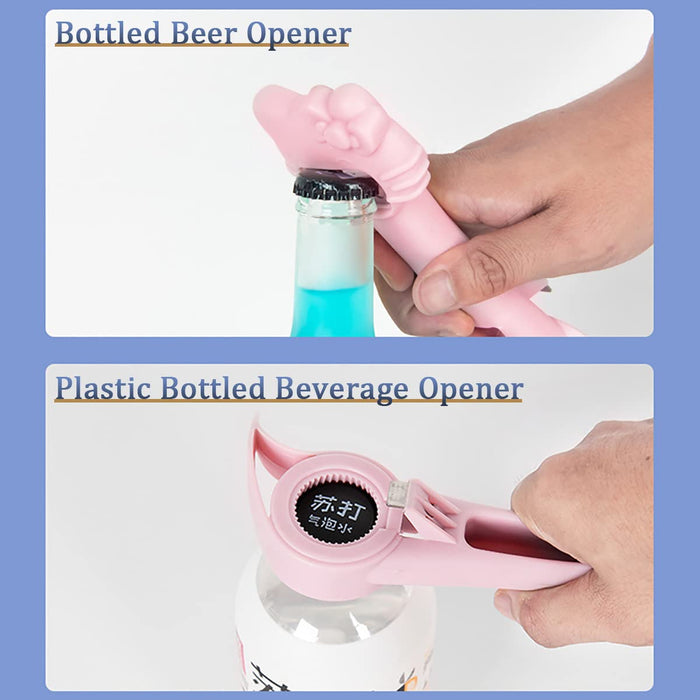 4 in 1 Bottle Opener Beer Opener Can Opener 2 PCS Multifunction Jar Opener Kitchen Gadget Bar Tools Cap Opener Juice Lid Opener