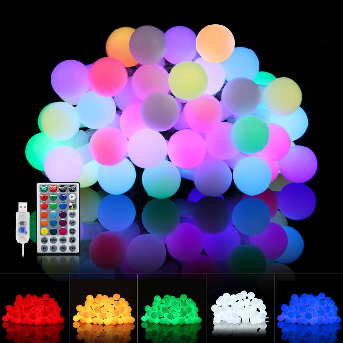 Ball Shaped Fairy Lights, 10M 80 LED USB String Light, for Bedroom Balcony  Tent Wedding Party Decoration