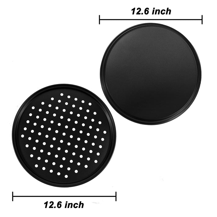 mobzio Baking Steel Pizza Pan with Holes, Round Pizza Pan for Oven