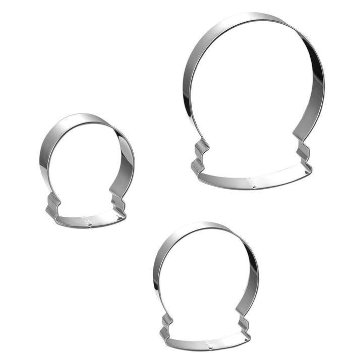 Christmas Winter Snow Globe Cookie Cutter Set - 3 Pieces In Graduated Size - Stainless Steel
