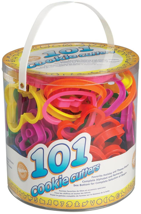 Wilton (1-Pack) Plastic Cookie Cutters 101 pack Assorted Shapes, Numbers, Alphabet W1050