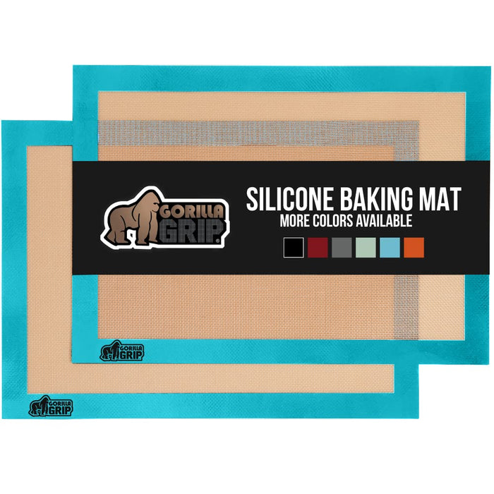  Gorilla Grip Non Stick Silicone Baking Mat Sheet, 2 Pack,  Reusable Cookie Sheets Liner, Heat Resistant, No Oil Greasing Needed,  Kitchen Oven Essentials, Food Grade and BPA Free, Half Sheet, Gray