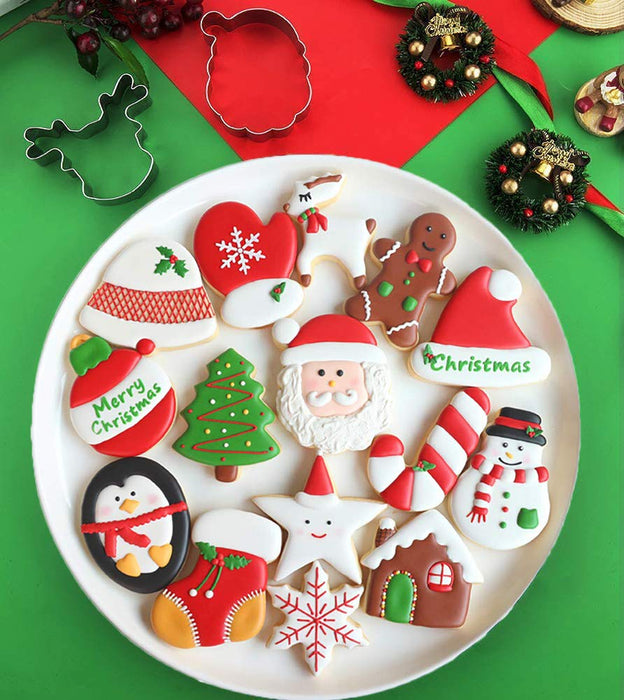 Snowflake Gingerbread Cookies Baking Pan Kitchen Christmas Tree Ornament,  Metal