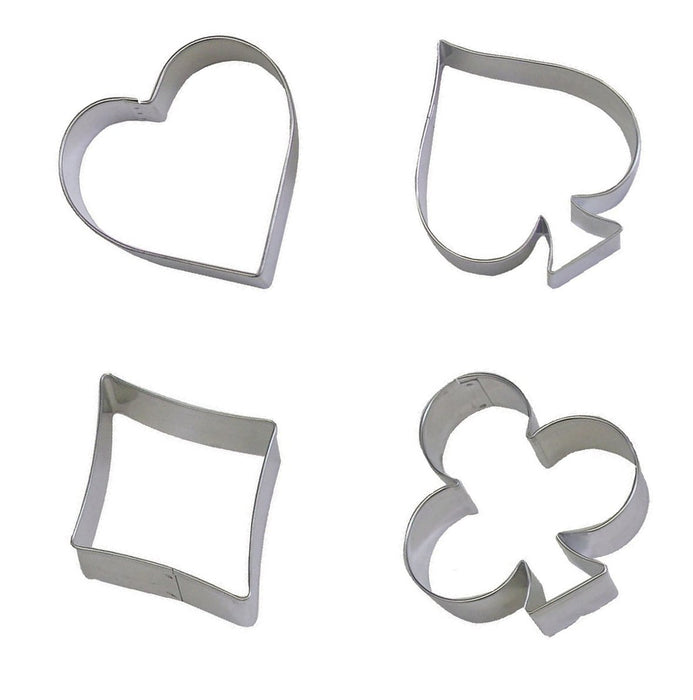 Cookie Cutter,4 Pieces Diamonds Spade Club Heart Shape Stainless Steel Cake Decorating Bakeware Tool