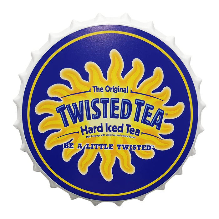 2BUT Twistad Tea Decorative Bottle Caps Metal Tin Signs Cafe Beer Bar Decoration Plat 13.8 Inches Wall Art Plaque Vintage Home