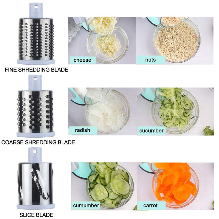 4 in 1 Manual Rotary Cheese Grater - Veggie Slicer Shredder Nuts Grinder  with a Stainless Steel peeler