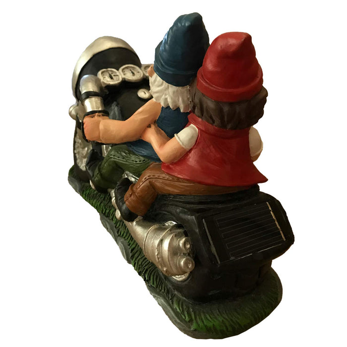 Biker Garden Gnomes Couple On Motorcycle - Outdoor Cute Figurine Motorcycle Statues, Garden Gnome Outdoor, Biker Couple in Love, Make Your Home and Garden More Fun, Great