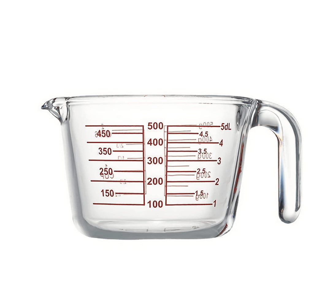  2 Cup Borosilicate Glass Measuring Cup With 50ML Intervals  Scale New Kitchen Accessories Easy Measure Liquid Powder Milk Cups: Home &  Kitchen