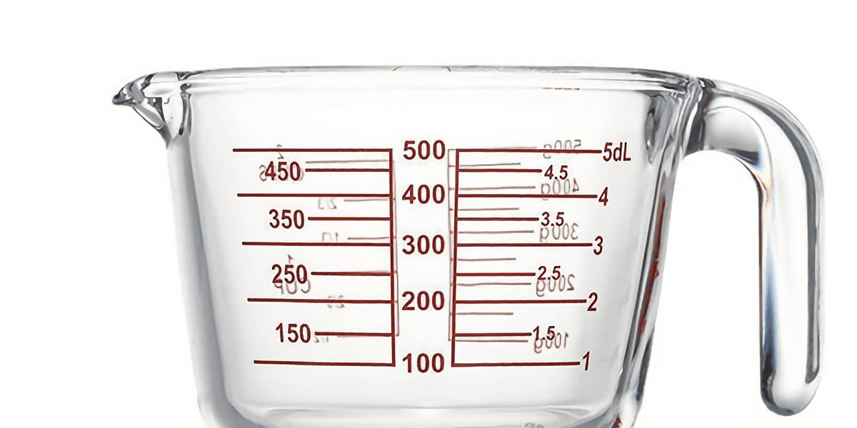 Crystalia Glass Liquid Measuring Cup, Small Measuring Pitcher, Angled Design Borosilicate Measure Jug with Measuring Lines for Kitchen, Oven Safe, 2