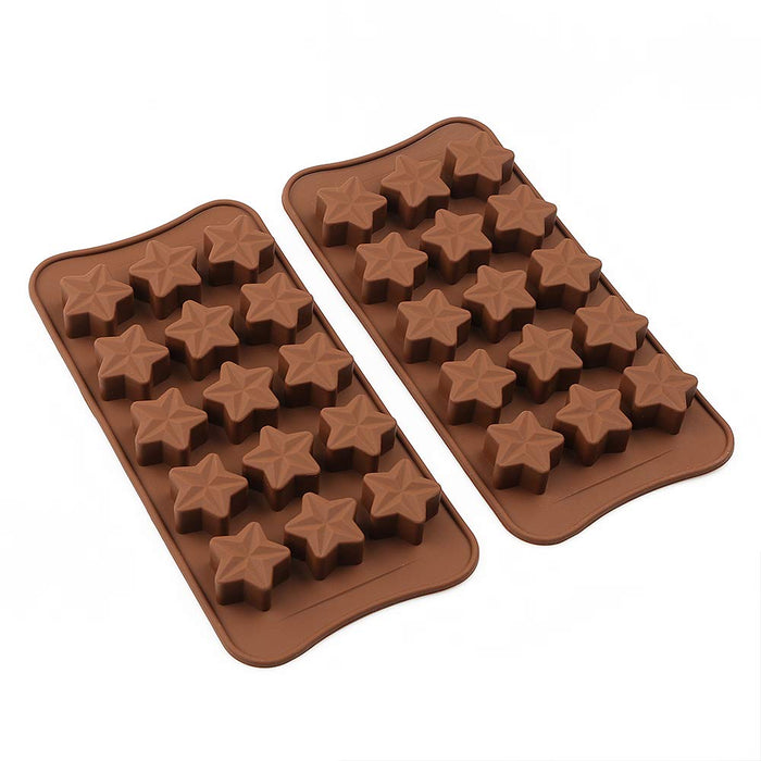 homEdge Truffle Mold, Set of 4 Packs Food Grade Non-Stick Silicone Jelly Chocolate Candy Ice Molds, Brown